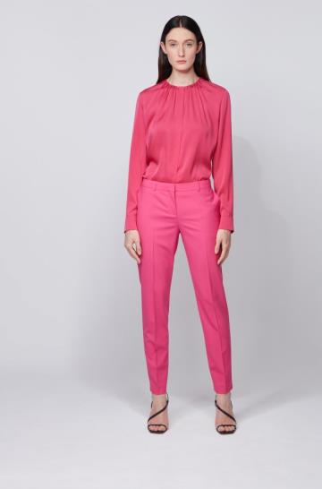 Bluza BOSS Silk Blend Różowe Damskie (Pl83325)